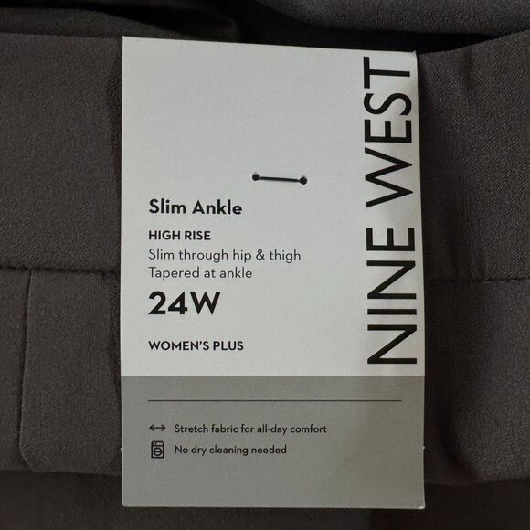 NEW Nine West High Rise Slim Tapered Ankle Pants Women's Plus Size 24 - Picture 3 of 10